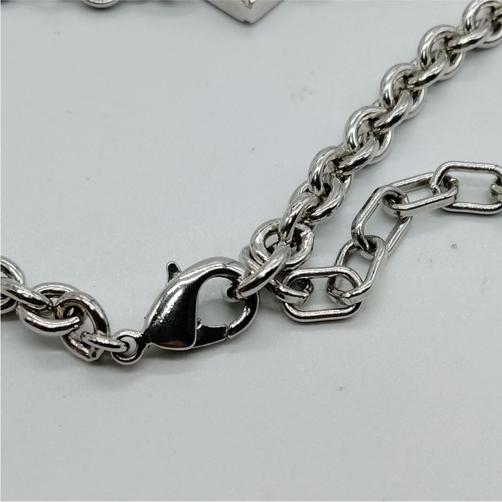 Christian Dior Chain Necklace Silvery Metallic With Box and Dust Bag - Picture 9 of 12